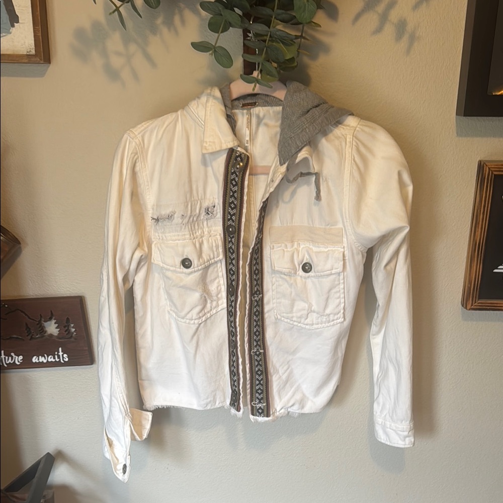 White Jacket with Gray Hood